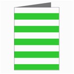 Horizontal Stripes - White and Lime Green Greeting Cards (Pkg of 8)