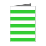 Horizontal Stripes - White and Lime Green Mini Greeting Card