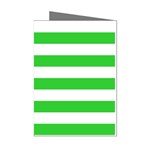 Horizontal Stripes - White and Lime Green Mini Greeting Cards (Pkg of 8)