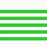 Horizontal Stripes - White and Lime Green 5  x 7  Photo Cards