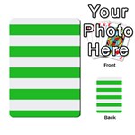 Horizontal Stripes - White and Lime Green Multi-purpose Cards (Rectangle)