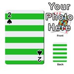 Horizontal Stripes - White and Lime Green Playing Cards 54 Designs