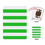 Horizontal Stripes - White and Lime Green Playing Cards Single Design