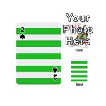 Horizontal Stripes - White and Lime Green Playing Cards 54 (Mini)