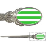 Horizontal Stripes - White and Lime Green Letter Opener