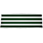 Horizontal Stripes - White and Forest Green Body Pillow Case (Dakimakura) (One Side)