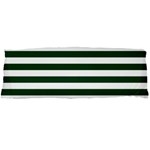 Horizontal Stripes - White and Forest Green Body Pillow Case Dakimakura (Two Sides)