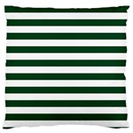 Horizontal Stripes - White and Forest Green Large Cushion Case (One Side)