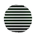 Horizontal Stripes - White and Forest Green Standard 15  Premium Flano Round Cushion