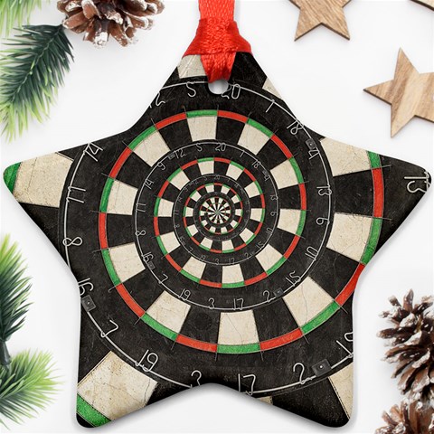 Dartboard Spiral Droste Ornament (Star) from ArtsNow.com Front