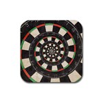 Dartboard Spiral Droste Rubber Coaster (Square)