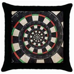 Dartboard Spiral Droste Throw Pillow Case (Black)