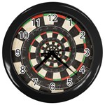 Dartboard Spiral Droste Wall Clock (Black)