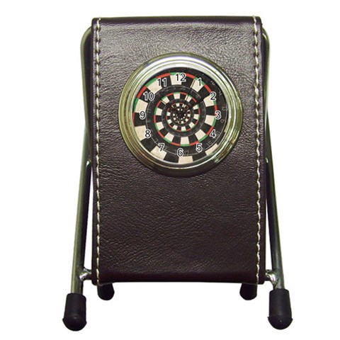 Dartboard Spiral Droste Pen Holder Desk Clock from ArtsNow.com Front