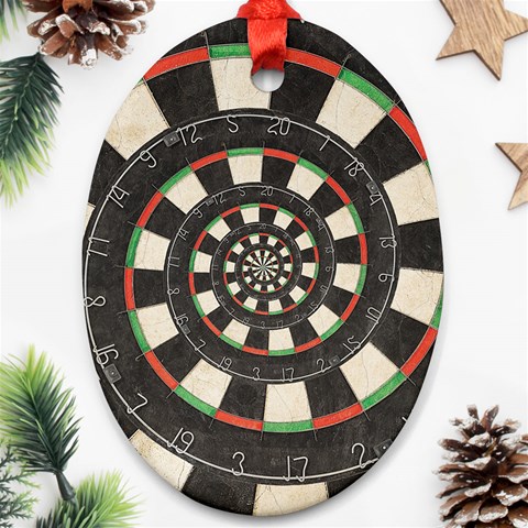 Dartboard Spiral Droste Oval Ornament (Two Sides) from ArtsNow.com Front