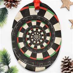 Dartboard Spiral Droste Oval Ornament (Two Sides) from ArtsNow.com Front