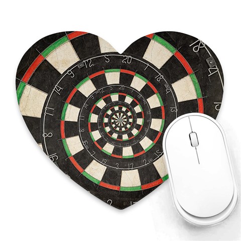 Dartboard Spiral Droste Heart Mousepad from ArtsNow.com Front