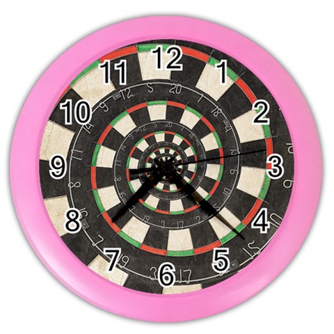 Dartboard Spiral Droste Color Wall Clock from ArtsNow.com Front