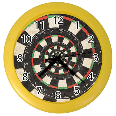 Dartboard Spiral Droste Color Wall Clock from ArtsNow.com Front