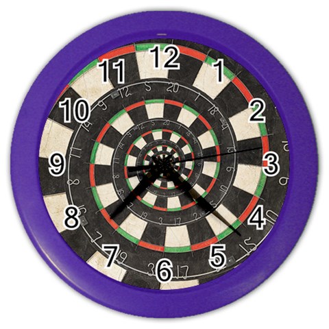 Dartboard Spiral Droste Color Wall Clock from ArtsNow.com Front