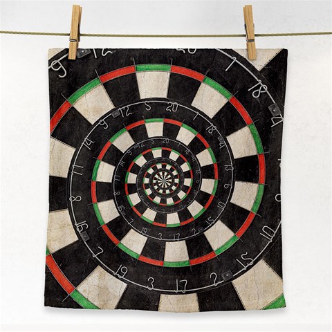 Dartboard Spiral Droste Face Towel from ArtsNow.com Front