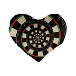 Dartboard Spiral Droste Standard 16  Premium Heart Shape Cushion 