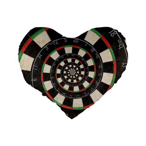 Dartboard Spiral Droste Standard 16  Premium Heart Shape Cushion  from ArtsNow.com Back