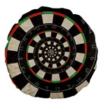 Dartboard Spiral Droste Large 18  Premium Flano Round Cushion 