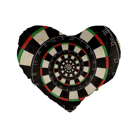 Dartboard Spiral Droste Standard 16  Premium Flano Heart Shape Cushion  from ArtsNow.com Front