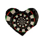 Dartboard Spiral Droste Standard 16  Premium Flano Heart Shape Cushion 