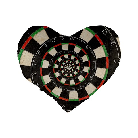 Dartboard Spiral Droste Standard 16  Premium Flano Heart Shape Cushion  from ArtsNow.com Back