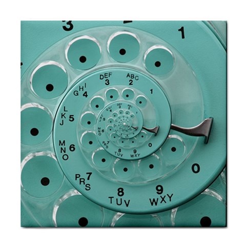 Retro Vintage Turquoise Rotary Dial Spiral Droste Tile Coaster from ArtsNow.com Front