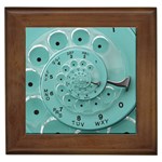 Retro Vintage Turquoise Rotary Dial Spiral Droste Framed Tile