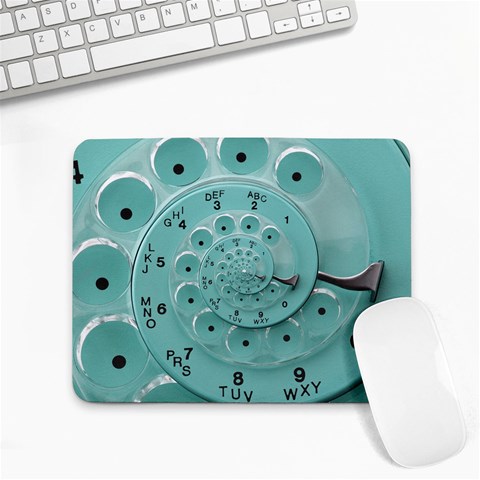 Retro Vintage Turquoise Rotary Dial Spiral Droste Small Mousepad from ArtsNow.com Front