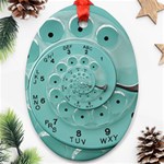 Retro Vintage Turquoise Rotary Dial Spiral Droste Ornament (Oval)