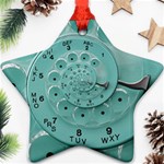 Retro Vintage Turquoise Rotary Dial Spiral Droste Ornament (Star)