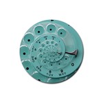 Retro Vintage Turquoise Rotary Dial Spiral Droste Rubber Coaster (Round)