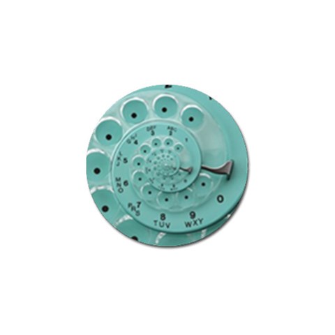 Retro Vintage Turquoise Rotary Dial Spiral Droste Golf Ball Marker (10 pack) from ArtsNow.com Front