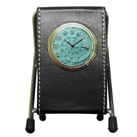 Retro Vintage Turquoise Rotary Dial Spiral Droste Pen Holder Desk Clock from ArtsNow.com Front