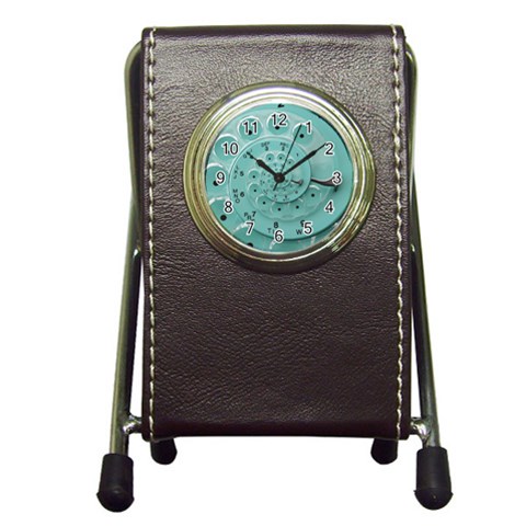 Retro Vintage Turquoise Rotary Dial Spiral Droste Pen Holder Desk Clock from ArtsNow.com Front