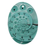 Retro Vintage Turquoise Rotary Dial Spiral Droste Oval Ornament (Two Sides)