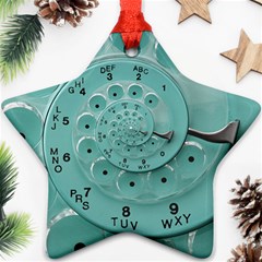 Retro Vintage Turquoise Rotary Dial Spiral Droste Star Ornament (Two Sides) from ArtsNow.com Front