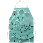 Retro Vintage Turquoise Rotary Dial Spiral Droste Full Print Apron