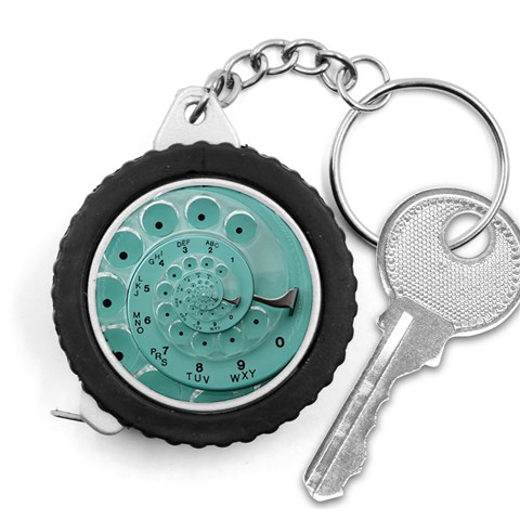 Retro Vintage Turquoise Rotary Dial Spiral Droste Measuring Tape from ArtsNow.com Front