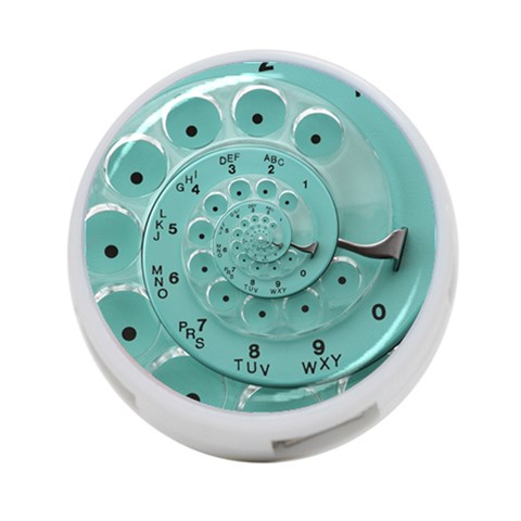 Retro Vintage Turquoise Rotary Dial Spiral Droste 4 Front