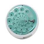 Retro Vintage Turquoise Rotary Dial Spiral Droste 4-Port USB Hub (Two Sides)