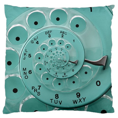 Retro Vintage Turquoise Rotary Dial Spiral Droste Large Cushion Case (One Side) from ArtsNow.com Front