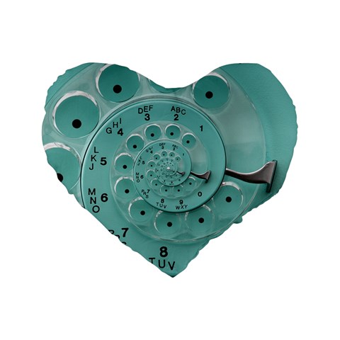 Retro Vintage Turquoise Rotary Dial Spiral Droste Standard 16  Premium Heart Shape Cushion  from ArtsNow.com Front