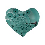 Retro Vintage Turquoise Rotary Dial Spiral Droste Standard 16  Premium Heart Shape Cushion 