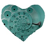 Retro Vintage Turquoise Rotary Dial Spiral Droste Large 19  Premium Heart Shape Cushion